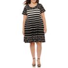 Robbie Bee Short Sleeve Stripe Fit & Flare Dress-plus
