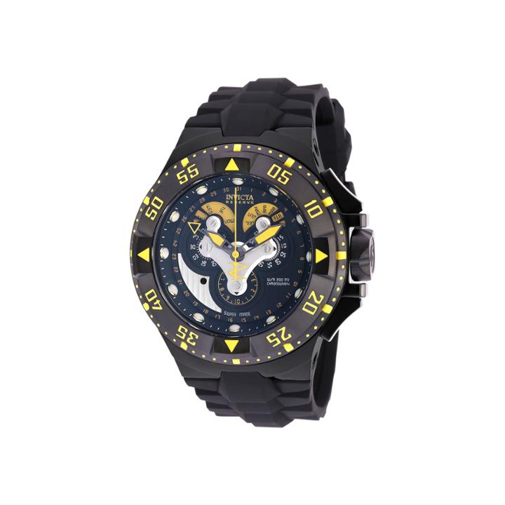 Invicta Mens Black Silicone Strap Watch