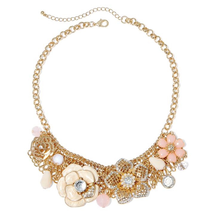 Mixit&trade; Pink Flower Chain Necklace
