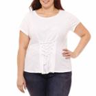 Project Runway Short Sleeve Round Neck T-shirt-womens Plus