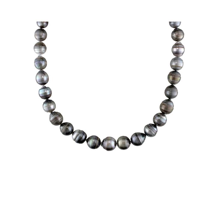 9-12mm Genuine Black Tahitian Pearl Necklace