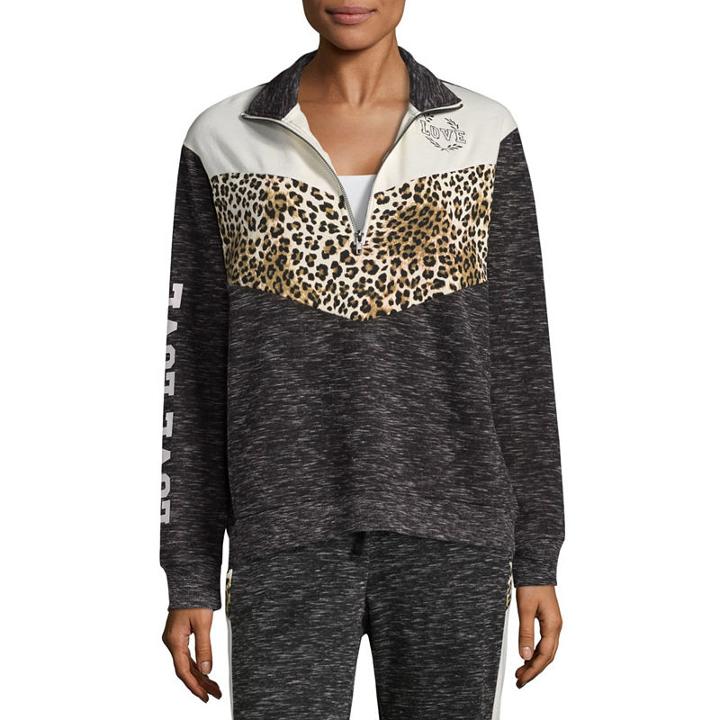Flirtitude Fleece Half Zip Sweatshirt - Juniors