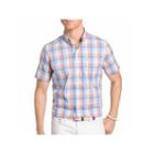 Izod Advantage Perfromance Short Sleeve Plaid Button-front Shirt
