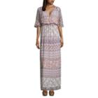 Love Reigns 3/4 Sleeve Pattern Maxi Dress-juniors