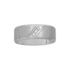 Mens Diamond-accent Stainless Steel 8mm Comfort Fit Wedding Band