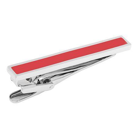 Red Enamel Inlaid Short Tie Bar