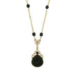 1928 Vintage Inspirations Womens Black Flower Pendant Necklace