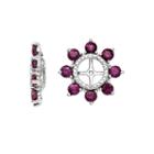 Diamond Accent & Rhodolite Garnet Sterling Silver Earring Jackets