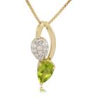 Genuine Peridot And Lab-created White Sapphire 14k Gold Over Silver Pendant