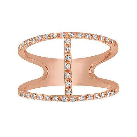 1/7 Ct. T.w. Diamond 14k Rose Gold Over Sterling Silver Open-design Ring