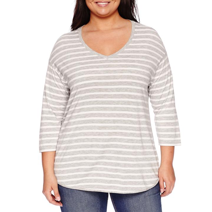 Stylus&trade; 3/4-sleeve Tee - Plus