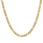 Steeltime 18k Gold Over Stainless Steel Semisolid Figaro 24 Inch Chain Necklace