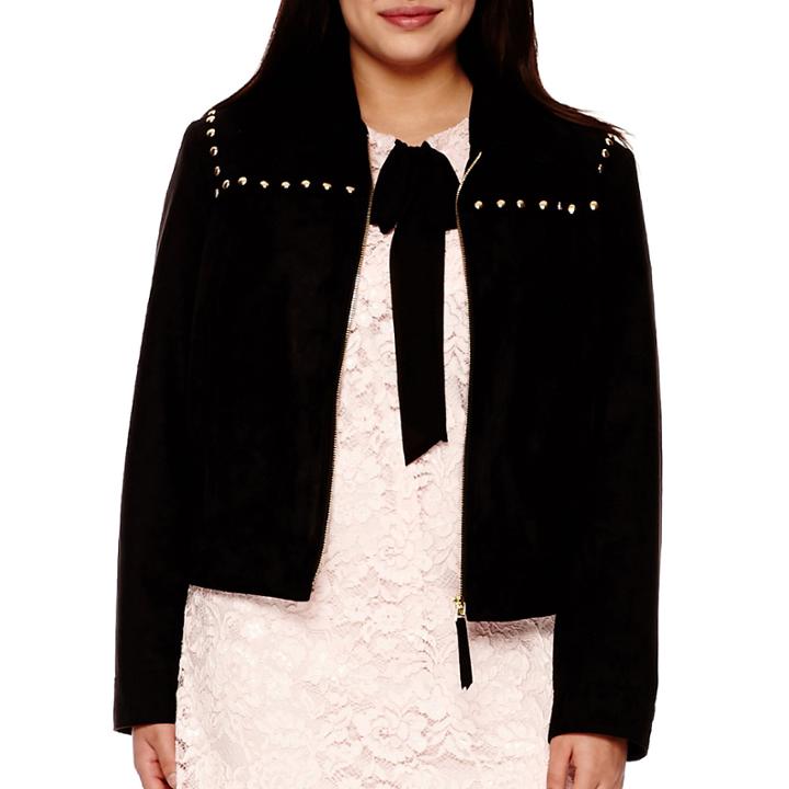 Belle + Sky&trade; Long-sleeve Faux-suede Jacket - Plus