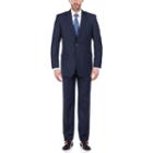 Verno Men's Navy Blue 100 Wool Classic Fit Singlebreast 2-piece Suit