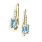 Aquamarine & Diamond Accent Leverback Earrings 10k