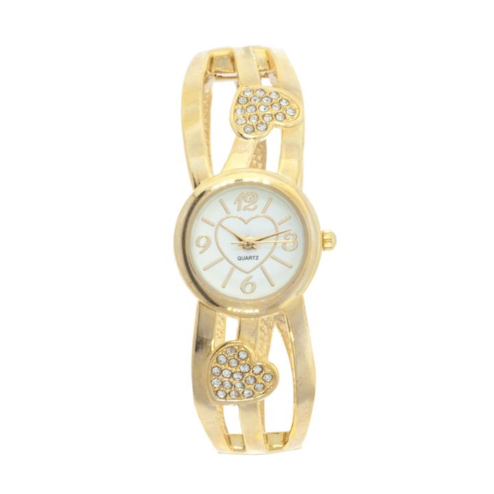 Womens Gold Tone Bangle Watch-gen555