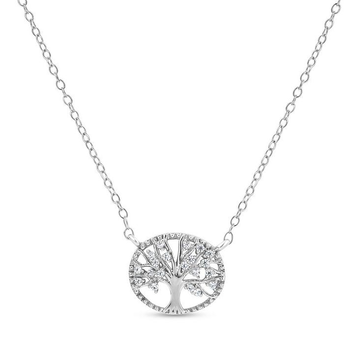 Diamonart Womens 1/4 Ct. T.w. Lab Created White Cubic Zirconia Round Pendant Necklace