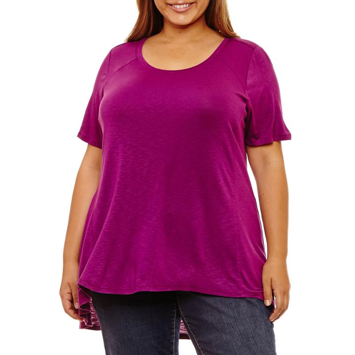 Boutique + Short Sleeve T-shirt-womens Plus