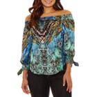 Bisou Bisou Tie Cuff Off The Shoulder Top