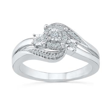 Promise My Love Womens 1/8 Ct. T.w. Diamond White Promise Ring