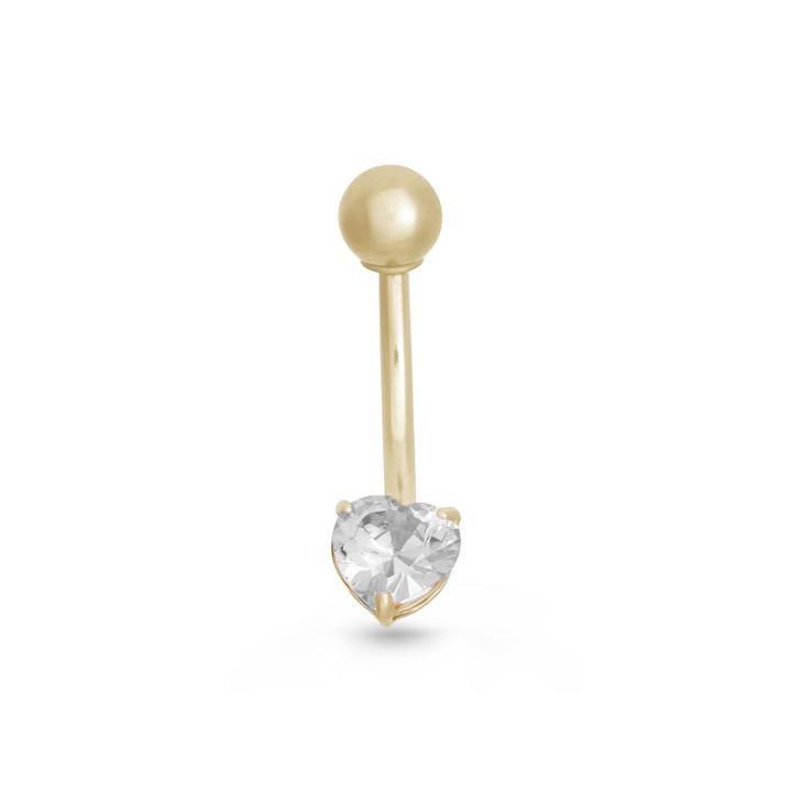 10k Yellow Gold Cubic Zirconia Belly Ring