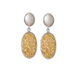 Limited Quantities Oval Drusy Quartz Sterling Silver Drop Earrings 2