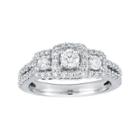 1 Ct. T.w. Diamond 14k White Gold 3-stone Engagement Ring