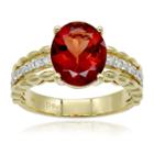 Womens 1/4 Ct. T.w. Genuine Orange Andesine 14k Gold Cocktail Ring