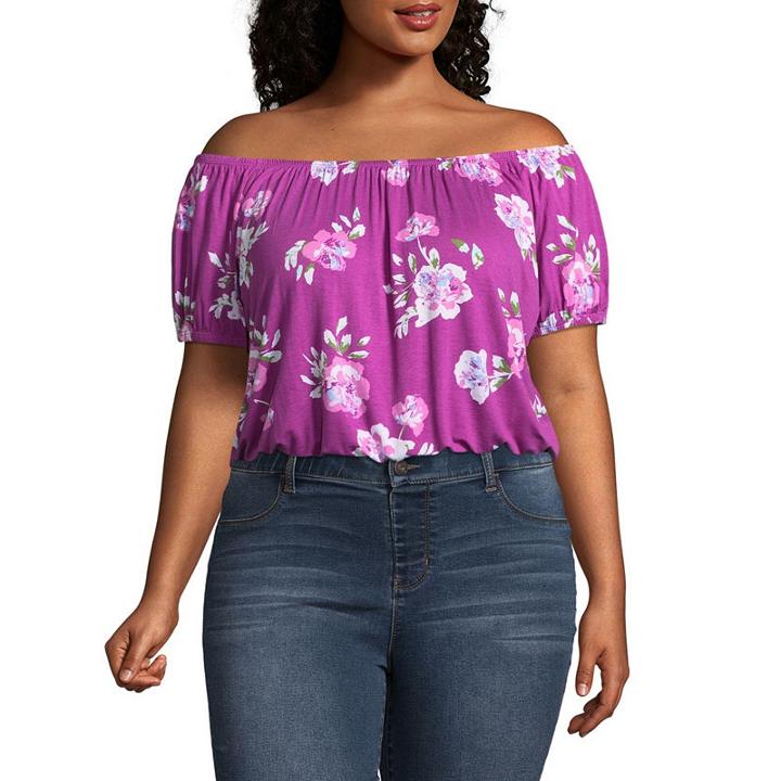 Arizona Short Sleeve Crop Top-juniors Plus