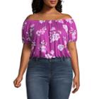 Arizona Short Sleeve Crop Top-juniors Plus
