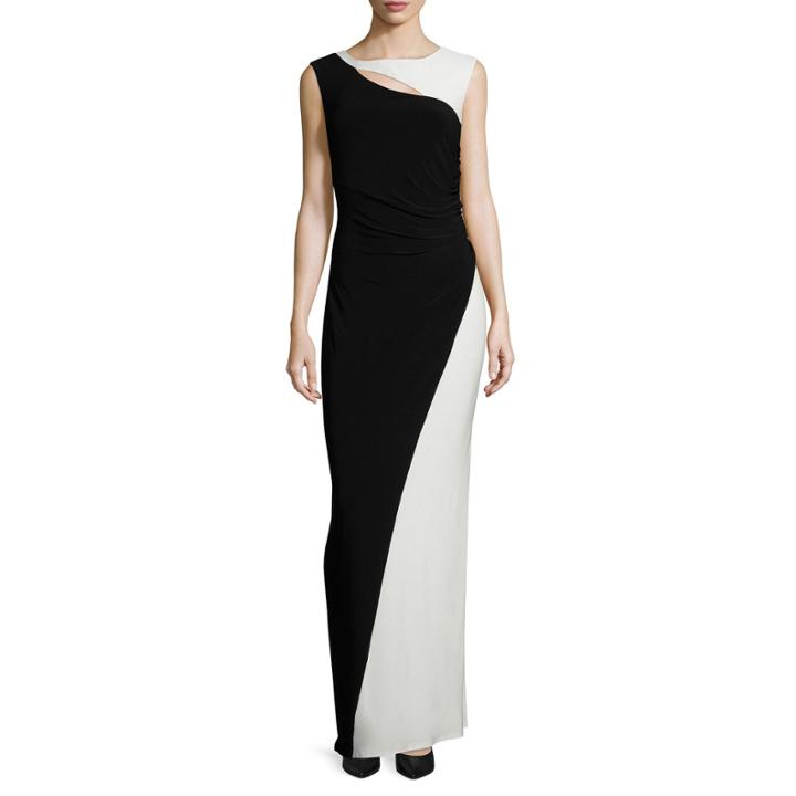 Scarlett Sleeveless Cutout Two-tone Gown - Tall