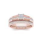 1/2 Ct. T.w. Diamond 10k Rose Gold Bridal Set Ring