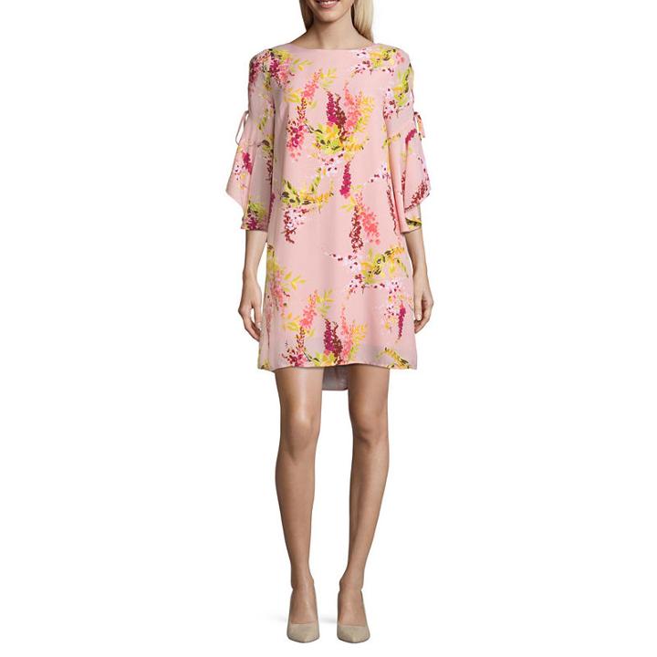 Worthington 3/4 Sleeve Floral Shift Dress