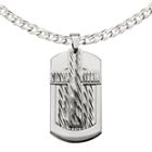 Inox Jewelry Mens Stainless Steel Cross Dog Tag Pendant Necklace