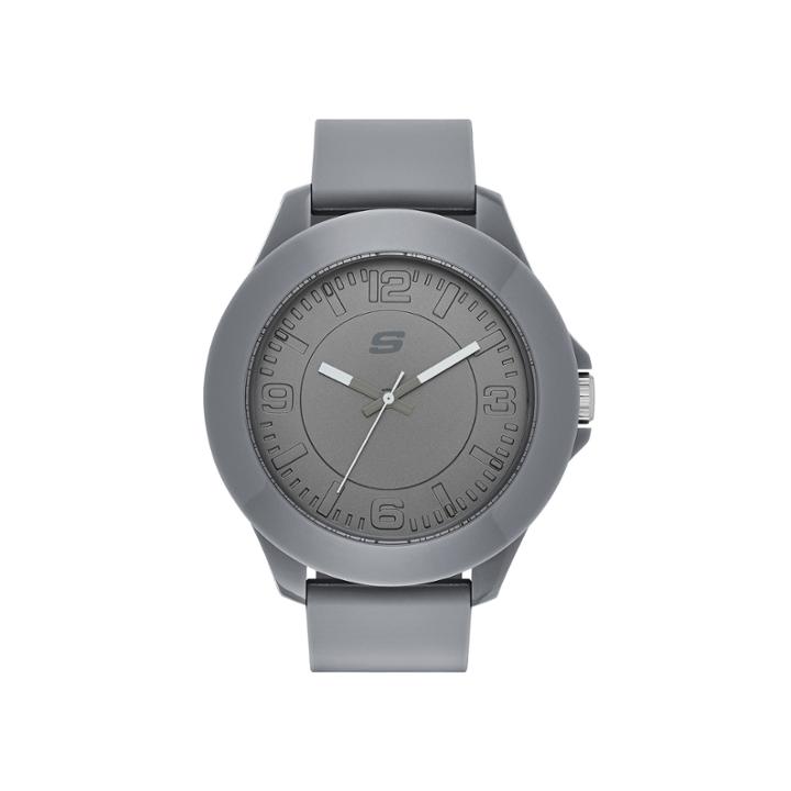 Skechers Mens Gray Silicone Analog Watch