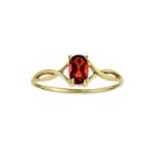 Genuine Red Garnet 14k Yellow Gold Ring