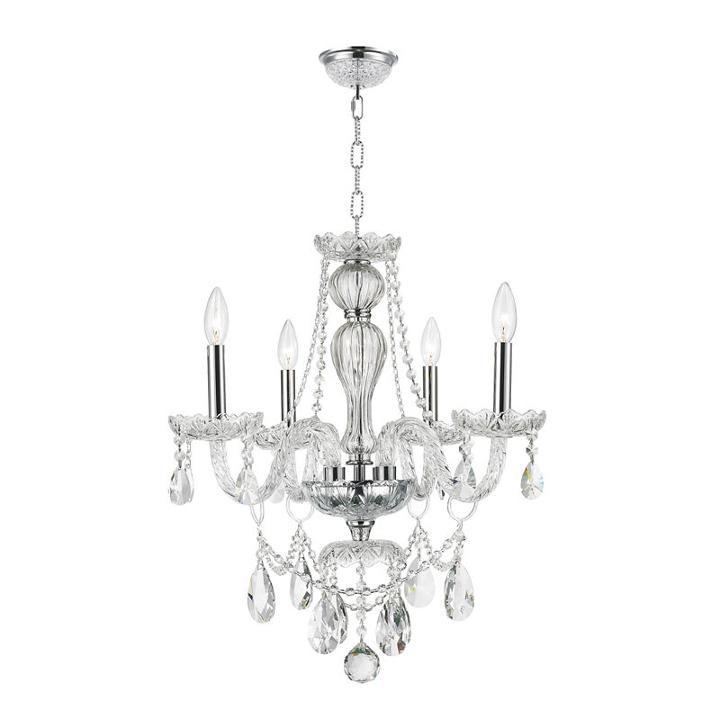 Provence Collection 4 Light Clear Crystal Chandelier