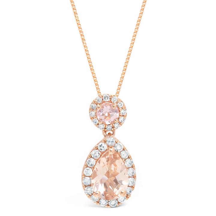 Womens 1/6 Ct. T.w. Genuine Pink Morganite Pendant Necklace