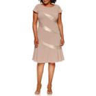 Maya Brooke Short Sleeve Sequin Fit & Flare Dress-plus