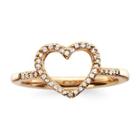 1/10 Ct. T.w. Diamond14k Rose Gold-plated Mini Heart Ring