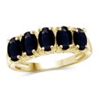 Womens Genuine Blue Sapphire Gold Over Silver Band