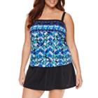 Le Cove Geometric Swim Dress - Plus