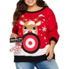 Reindeer Bullseye Game Sweater With Velcro Game Pieces-juniors Plus