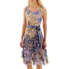Robbie Bee Sleeveless Belted Corkscrew Dress