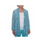 Alfred Dunner Bonita Springs Long Sleeve V Neck Open Front Cardigan
