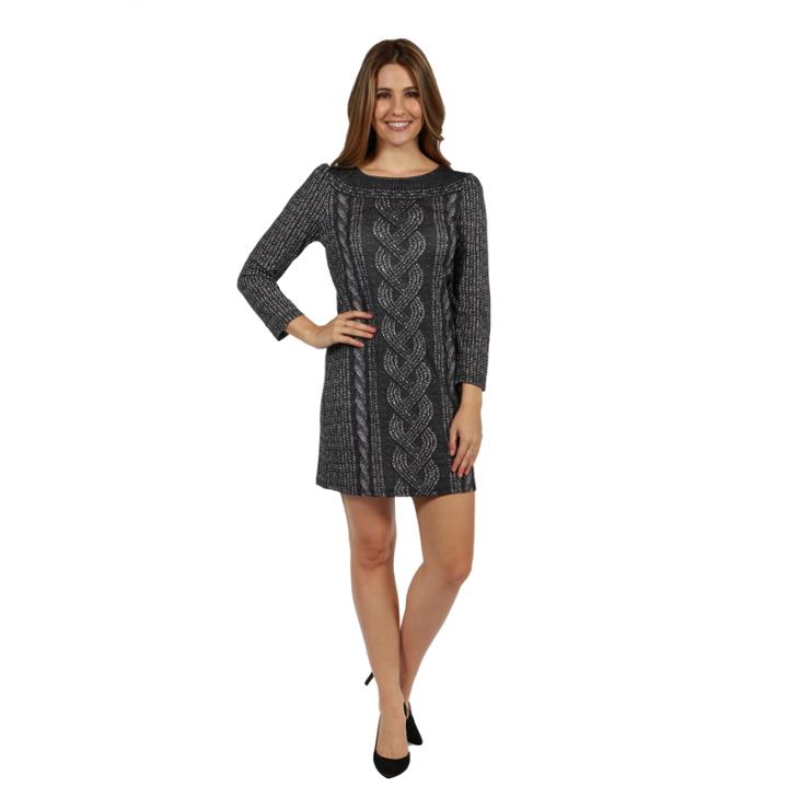 24/7 Comfort Apparel Dress Irina Sweater Knit Dress