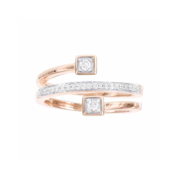 1/5ct. T.w. Diamond 14k Rose Gold Over Silver Ring