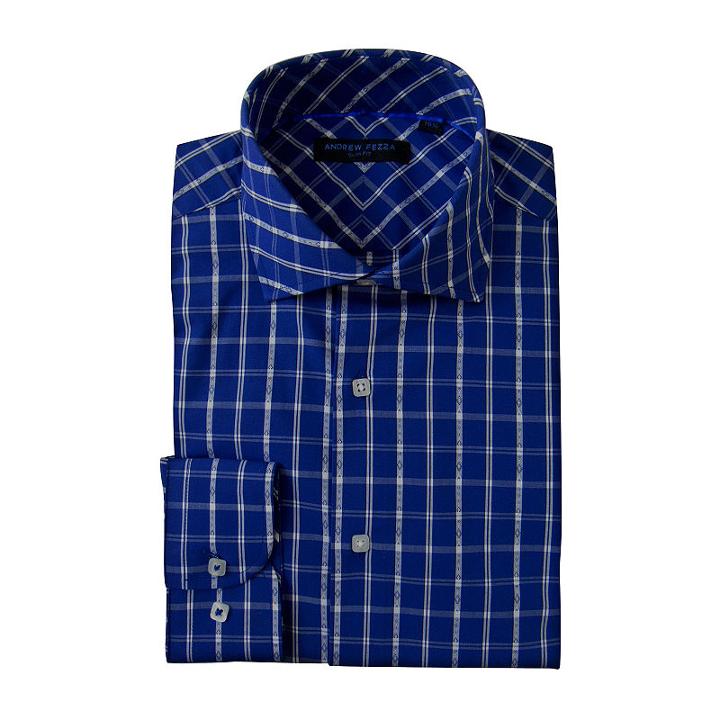 Andrew Fezze Long Sleeve Woven Plaid Dress Shirt - Slim
