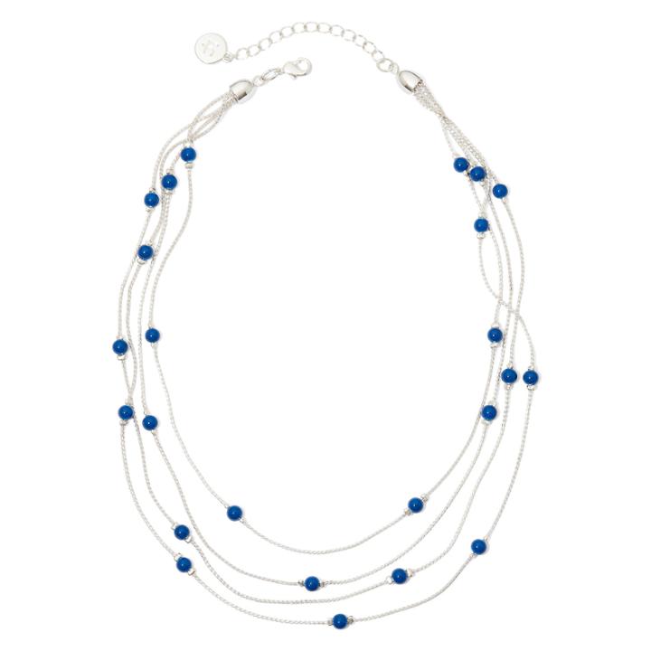 Liz Claiborne Blue Bead 4-row Necklace