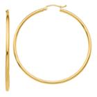 14k Gold 50mm Round Hoop Earrings